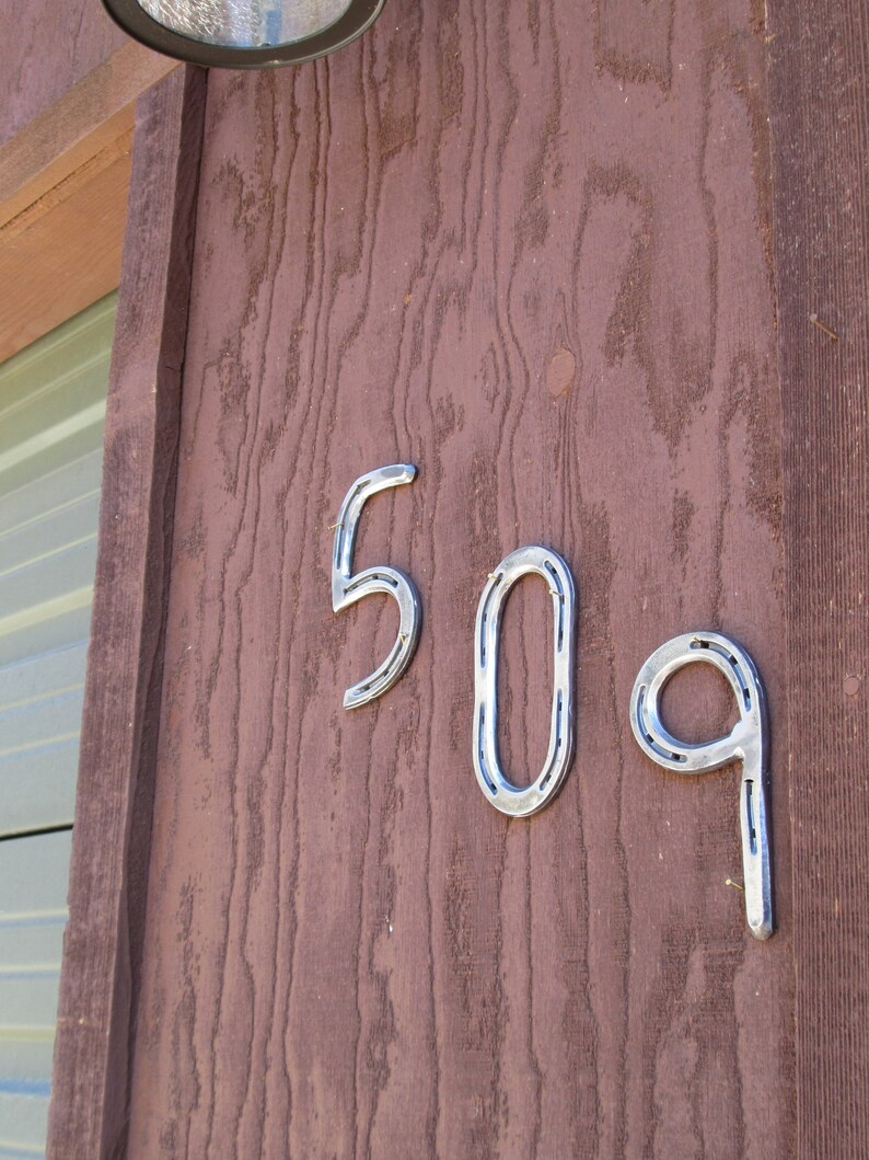 Horseshoe Address Numbers, Number Sign, Rustic Numbers, 6 Address