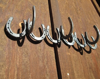 Rustic Coat Rack Wall Hooks - Coat Hooks - Ranch Style Home Decor - Farmhouse Decor - Dog Leash Holder - Western Decor - Horseshoe Decor