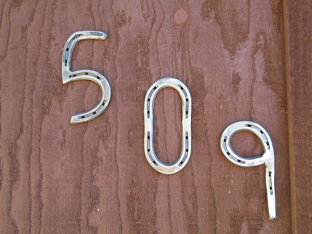 Horseshoe Address Numbers, Number Sign, Rustic Numbers, 6 Address