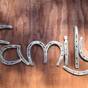 Horseshoe Family Sign - Country Home Decor - Farmhouse Decor - Rustic Country Decor -  Horseshoe Decor - Horse Shoe -  Horseshoe Art - Decor