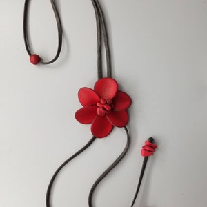 More Colors Flower Pendant, Natural Tagua Nut, Bold Sculpted Flower, Adjustable Statement Necklace, Earth Friendly Pendant, Blue or Red