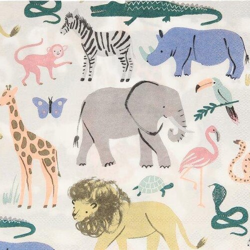 20 Safari Animal Party Napkins Jungle Party Tableware Etsy