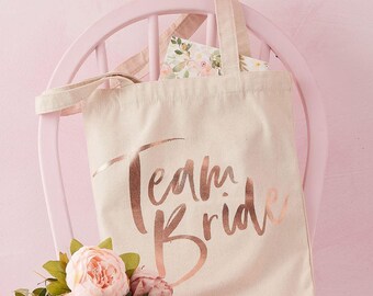 tote bag bridesmaid gift rose gold bag bride to be bag hen party Personalised Bride tribe tote bag bachelorette party white