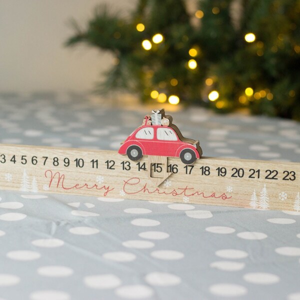 Advent Countdown Wooden Slide Rule, Christmas Countdown, Advent Calendar, Advent Calendar Gift, Kids Advent Calendar Keepsake