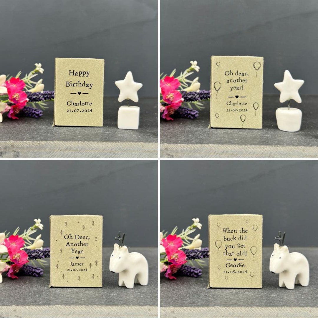 Personalised Porcelain Birthday Matchbox Token Christmas - Etsy
