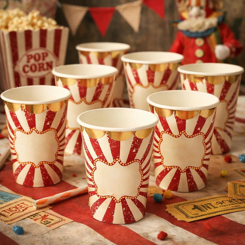 vintage-circus-party-decorations-circus-party-plates-napkins-cups
