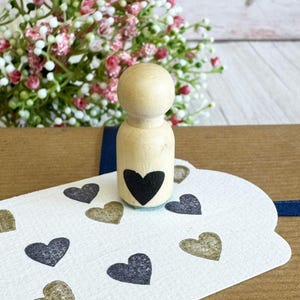 Mini timbro a forma di cuore in gomma, artigianato per matrimonio, timbro in gomma per progetti di scrapbooking, timbro a forma di cuore in legno, artigianato per etichette regalo fai da te
