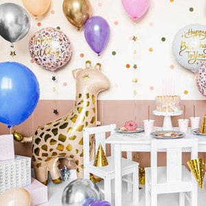 Giraffe Foil Balloon, Safari Baby Shower, Jungle Party Balloon, Zoo Birthday Party, Birthday Party Balloons, Kids Birthday Decorations