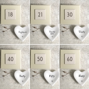 Mini Personalised Heart Ring Dish, Milestone Birthday Present, Porcelain Jewellery Keepsake 18th 21st 30th 40th 50th 60th Birthday Gift