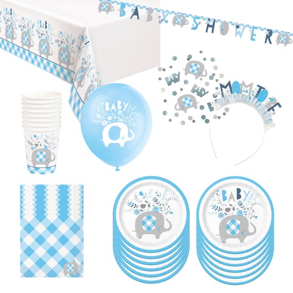 Blue Baby Boy Baby Shower Party Supplies Tableware Decorations Boy Partyware 