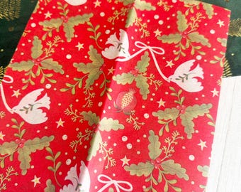 Set di carta velina natalizia rossa Folklore, fogli da regalo festivi per regali di Natale, bomboniere e confezioni stagionali, confezione da 4