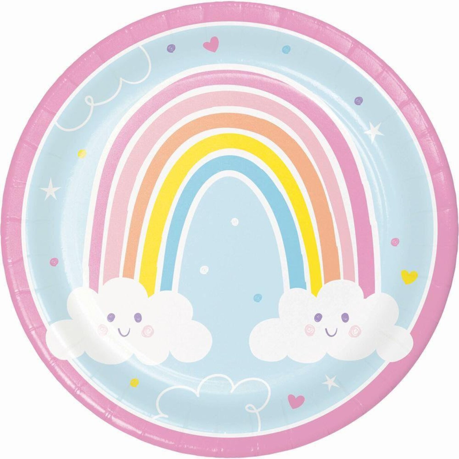 8 Happy Rainbow Paper Plates Childrens Rainbow Party Plates Etsy