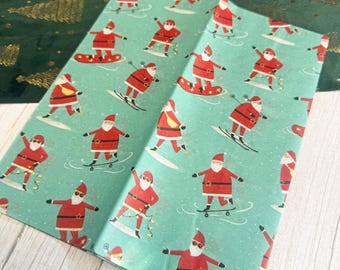 Carta velina ecologica di Babbo Natale, confezioni regalo per le feste, regali di Natale, bomboniere e confezioni festive, 4 fogli