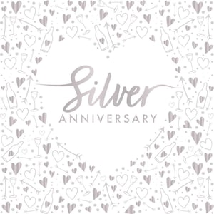 16 tovaglioli di carta per anniversario d'argento, tovaglioli per feste per il 25° anniversario di matrimonio, tovaglioli in argento laminato, anniversario di nozze d'argento, 25° matrimonio