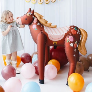 Pony Horse Birthday Partyware, Girls Birthday Party, Horse Plates Napkins Cups Balloons, Pony Party Horse Balloon x1