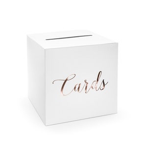 Rustic Rose Gold Wedding Post Box, Wedding Cards Box, Rose Gold Wedding Supplies, Rustic Wedding Decorations, Rose Gold Script Post Box image 2