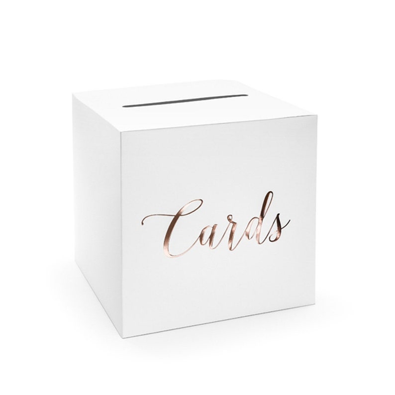 Rustic Rose Gold Wedding Post Box, Wedding Cards Box, Rose Gold Wedding Supplies, Rustic Wedding Decorations, Rose Gold Script Post Box image 2