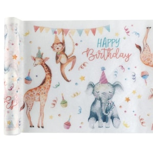 Animals In Party Hats Table Runner, Childrens Birthday Party Table Decoration, Animal Birthday Party, Kids 1st Birthday Party 5m