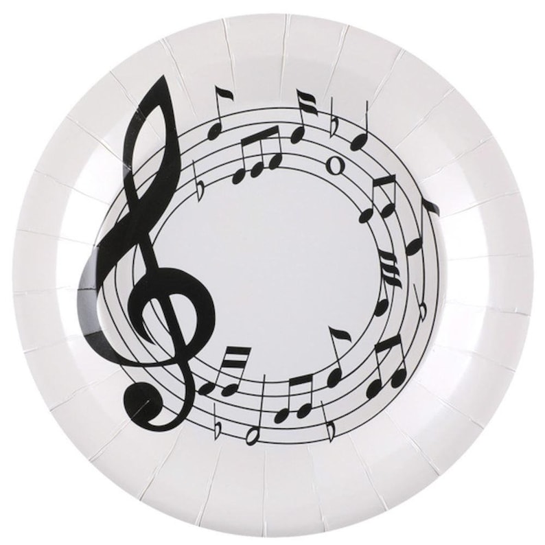 Paper Plate Notes 10 Music Note Paper Plates, Musical Note Party Tableware, Disco Party ...