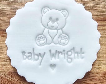Personalised Baby Name Embosser, Teddy Bear Embosser, New Baby Party Embosser, Christening Baptism Embosser, Embosser with Name, Baby Shower