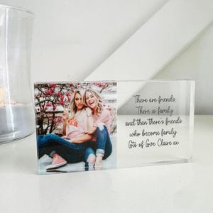 Personalised Best Friend Photo Acrylic Block Print, Custom Photo Bestie Sister Friend Print, Gift For Mum Friends Sister Ornament