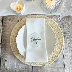 Noms de lieux hexagonaux personnalisés, Couvert de lieu de mariage en acrylique, Cadeaux pour date de mariage, Nom de lieu imprimé en acrylique, Décoration de table