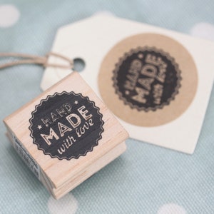 Stempel aus Holz für DIY Hochzeit, Weihnachtsbasteln, Scrapbooking - Handmade with Love