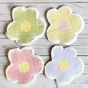 20 Mixed Colour Floral Paper Cocktail Napkins –  Garden Party, Tea Party, Spring Wedding & Birthday Table Decor