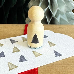 Mini tampon encreur en bois sapin de Noël, Tampon en caoutchouc pour cartes, Projets de scrapbooking, Tampon de Noël en bois, Étiquettes cadeaux à faire soi-même, Artisanat festif