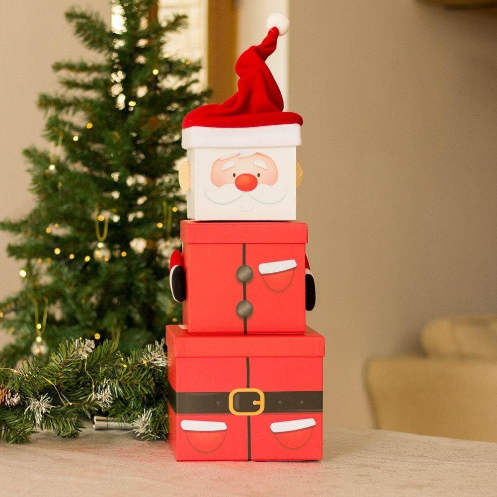 Stackable Christmas Gift Boxes Nested Christmas Eve Box - Etsy UK