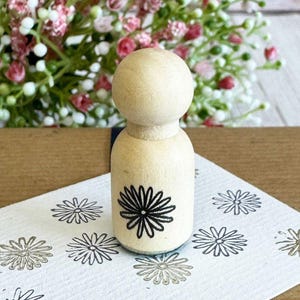 Gänseblümchen Blume Mini Stempel, Tintenstempel für Karten Umschläge Sammelalbum, hölzerner Blumenstempel, DIY Tags Basteln, Hochzeit Kunsthandwerk