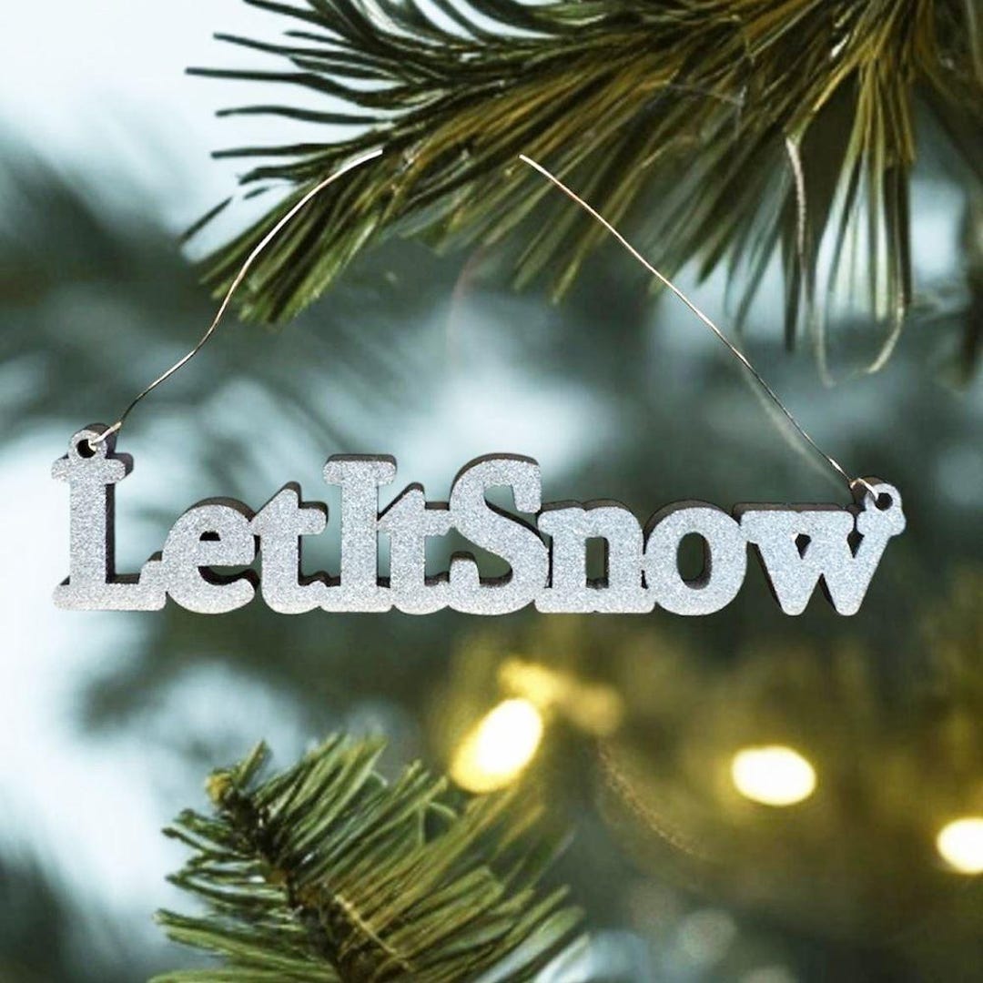 Let It Snow Wooden Mini Christmas Sign, Christmas Hanging Decoration ...