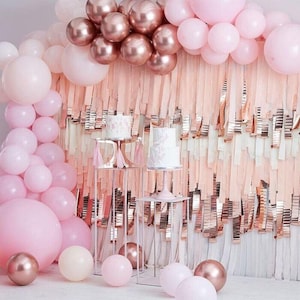 Rose Gold And Pink Balloon Backdrop Kit, Wedding Party Decorations, Baby Shower Arch Balloons, Birthday Balloon Arch, Hen Party Backdrop