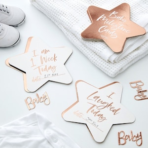 10 Rose Gold Baby Shower Milestone Cards, Baby Shower Gift, Rose Gold Baby Shower, Baby Shower Keepsake, New Baby, New Arrival Gift