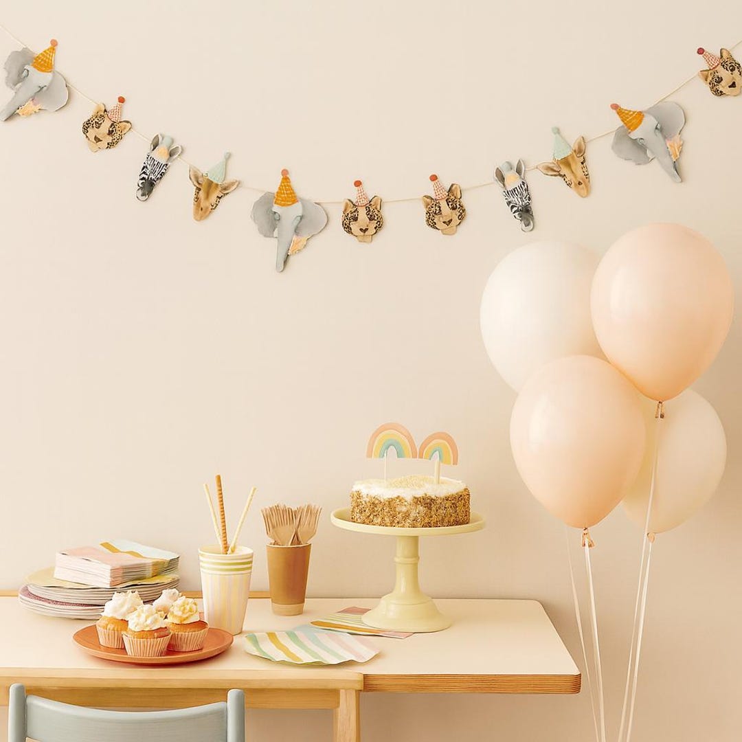 Daisy Themed Birthday Banner Kit - 2-Piece Yellow Paper Bunting, DIY Decoration For Baby Shower, Parties - View #2