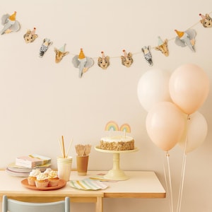 Animal Party Bunting, Safari Childrens Party Decorations, Kids Bedroom Decorations, Birthday Decorations, Hanging Decoration 2m