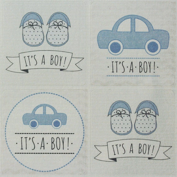 It's A Boy Stickers Single Sheet 35 Stickers - Baby Shower / New Baby