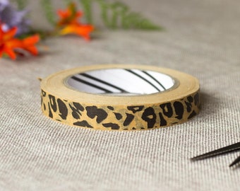 Animal Print Wrapping Tape, Kraft Brown Gift Tape, Animal Print Gift Wrap, Craft Paper Tape, Birthday Paper Day Eco-friendly 50m