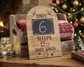 Children's Reindeer Christmas Countdown Wooden Chalkboard Sign, Festive Family Decoration, Kids Days Until Christmas Decor
