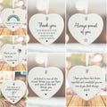 Personalised Porcelain Hanging Heart, Family Friends Keepsake Gift, Custom Porcelain Heart with Message, Proud of You Hearts, Rainbow Decor