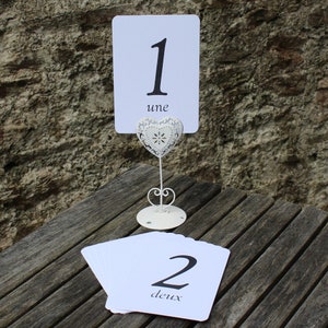 16 französische Hochzeitstischnummern, Französische Party, französische Zahlenkarten, Hochzeitstischdekorationen, Einzelkarten Tischnummern