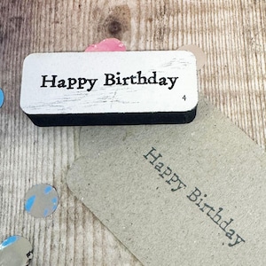 Timbro in gomma di buon compleanno, timbro a inchiostro per feste, timbro artigianale in legno per biglietti di auguri, confezioni regalo, progetti fai da te, artigianato per scrapbooking