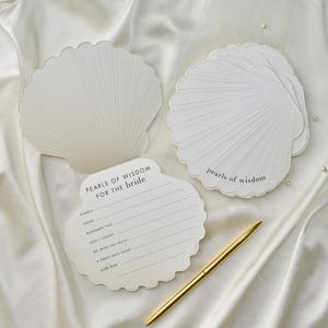 Hen Party Advice Cards, Shell-Shaped Bridal Shower Activity Game (Set of 10)