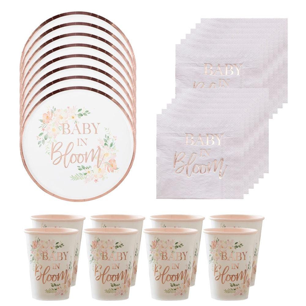 BABY SHOWER GIRL Party Pack Tableware Kit Plates Napkins Tablecover Balloons BABY SHOWER GIRL Party Pack Tableware Kit Plates Napkins Tablecover Balloons