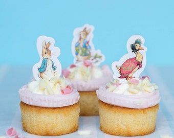 24 Peter Rabbit Party Picks Canape Flaggen, Peter Rabbit Kuchen Dekor, Oster Torte Topper, Taufe Kuchen Dekor, 1st Birthday Party
