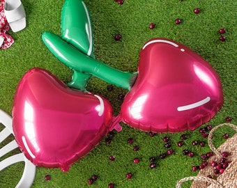 Large Cherry Foil Balloon, Birthday Party Balloons, Fruit Party Decoration Balloons, Birthday Party Decorations