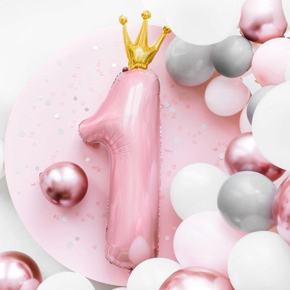 Lyrisch Gemoedsrust in beroep gaan Roze nummer 1 folie ballon 1e verjaardag partij ballon - Etsy Nederland