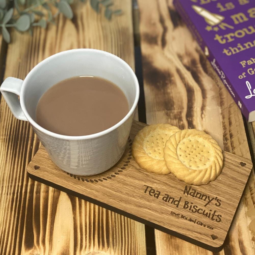 Personalised Wooden Tea and Biscuit Coaster Tray Gift Coffee Etsy UK