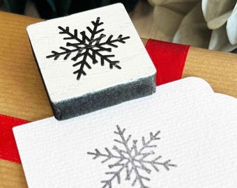 Sello de goma con forma de copo de nieve cuadrado, manualidades navideñas, sello festivo de madera para tarjetas, etiquetas, álbumes de recortes, sello de goma festivo