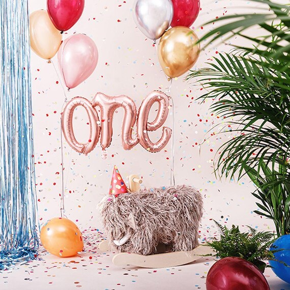 Palloncino con numeri per il primo compleanno in oro rosa